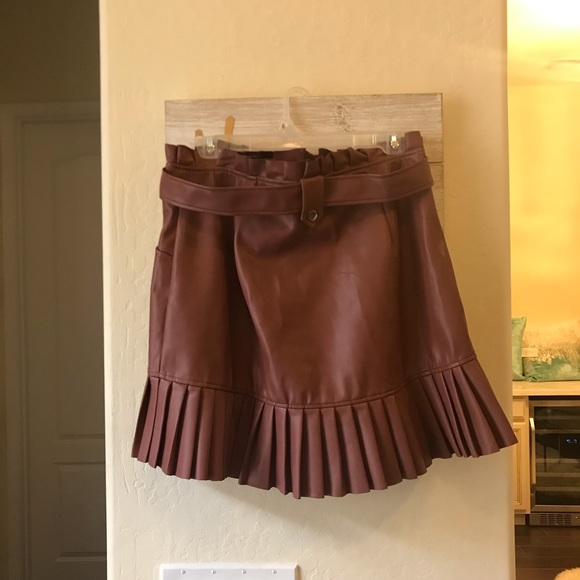 **SOLD** Zara pleated faux leather mini skirt - Picture 6 of 6
